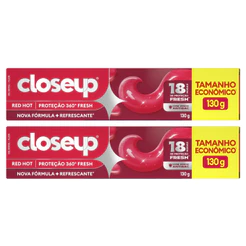 Kit 2un Creme Dental Closeup Fresh Action Red Hot Em Gel 130g