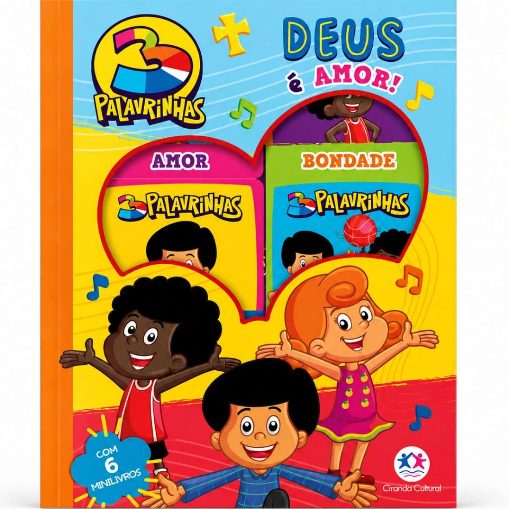 Box com 6 Minilivros 3 Palavrinhas - Deus é amor!