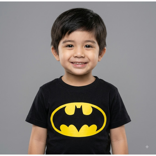 Camiseta Batman Infantil  Masculina Verão 2 ao 12 Anos Blusa Infantil Estampada Batman