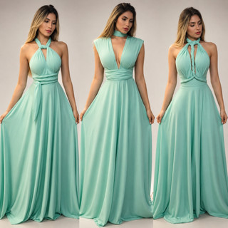 Vestido Longo Multiformas Elegante Formatura Madrinhas casamento terra cota varias amarra…