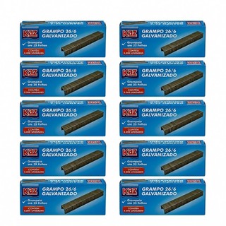 Kit 10 Caixas Grampo 26/6 Galvanizado Para Grampeador 5000 Unidades Escritório Papelaria
