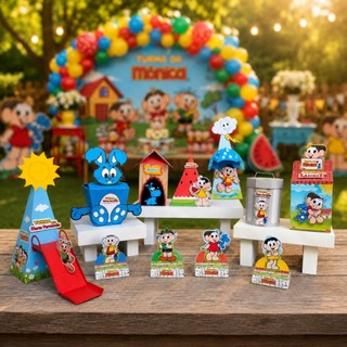 Personalizados Turma da Monica | 3 D | Caixas | Festa | Aniversário | Decoração | Lembrancinha | Magali | kit pronto