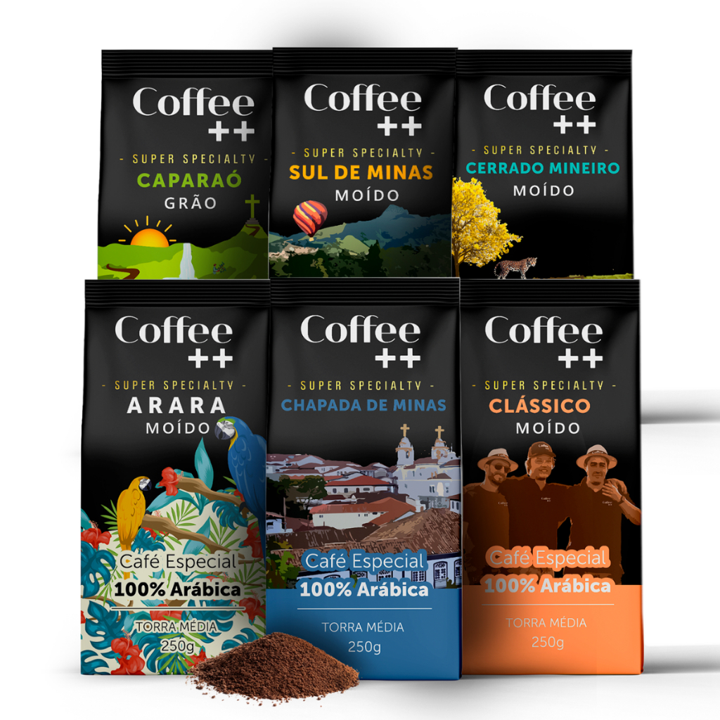 Kit 6x Café Especial Torrado e Moído Variedades Coffee ++ 100% Arábica Torra Méd