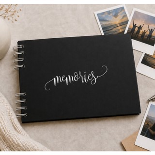 Álbum de Fotos Scrapbook Premium –50 Páginas Pretas 3 Tamanhos - Casal, Viagem, Aniversário, Namorados, Presente