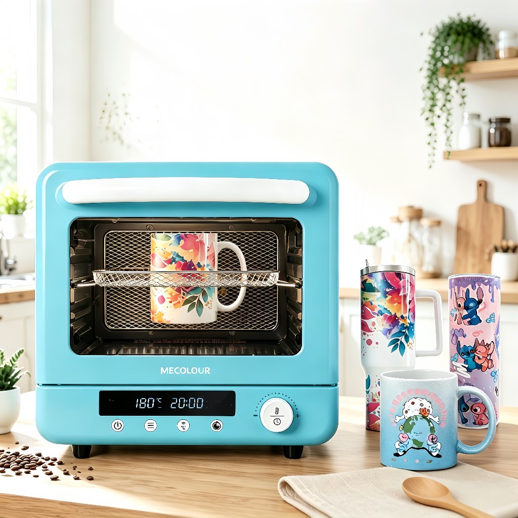 Prensa Forno 3d Para Sublimação Caneca 20 Litros Prensa Térmica Sublimadora Canecas Azul Mecolour