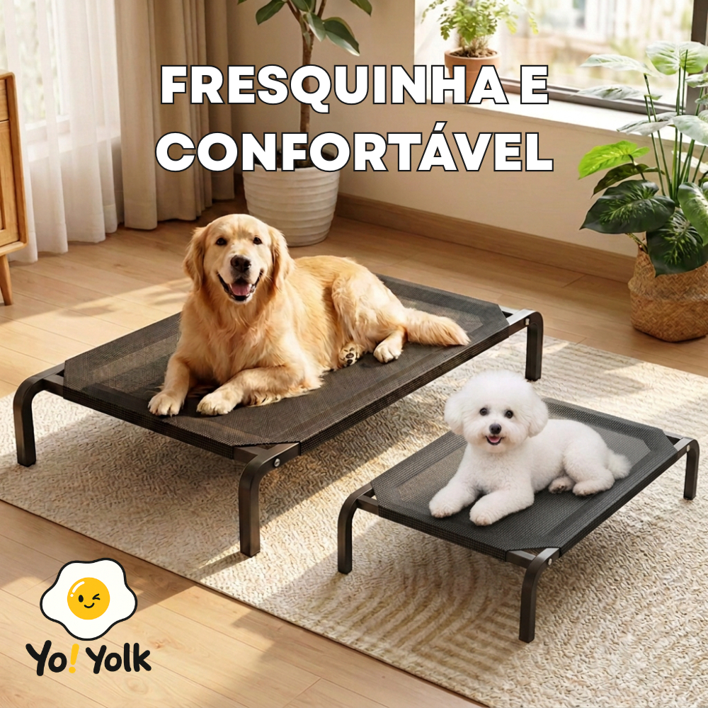 Cama Pet Suspensa Elevada para Cachorro e Gato Respirável Lavável Confortável Estrutura de Aço Pequeno Médio Grande