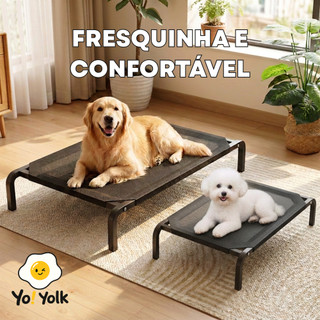 Cama Pet Suspensa Elevada para Cachorro e Gato Respirável Lavável Confortável Estrutura de Aço Pequeno Médio Grande