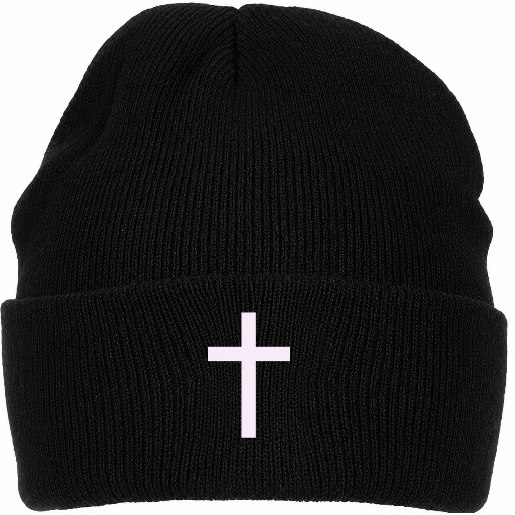 Touca Gorro Cruz Bordado Cristo Unissex Frio inverno