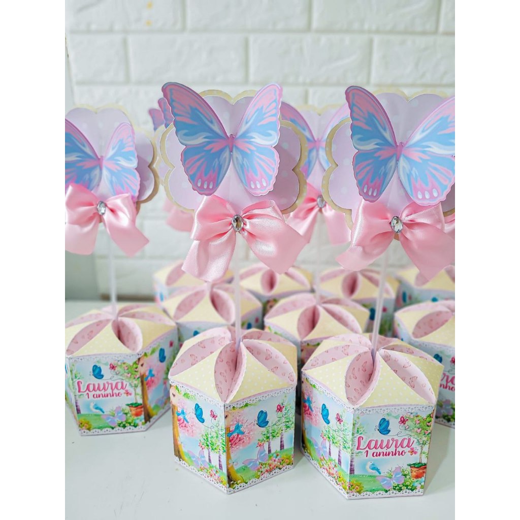 KIT PEGUE E MONTE CENTRO DE MESA/CAIXA SEXTAVADA JARDIM ENCANTADO LEMBRANCINHA PERSONALIZADA ANIVERSARIO KIT FESTA