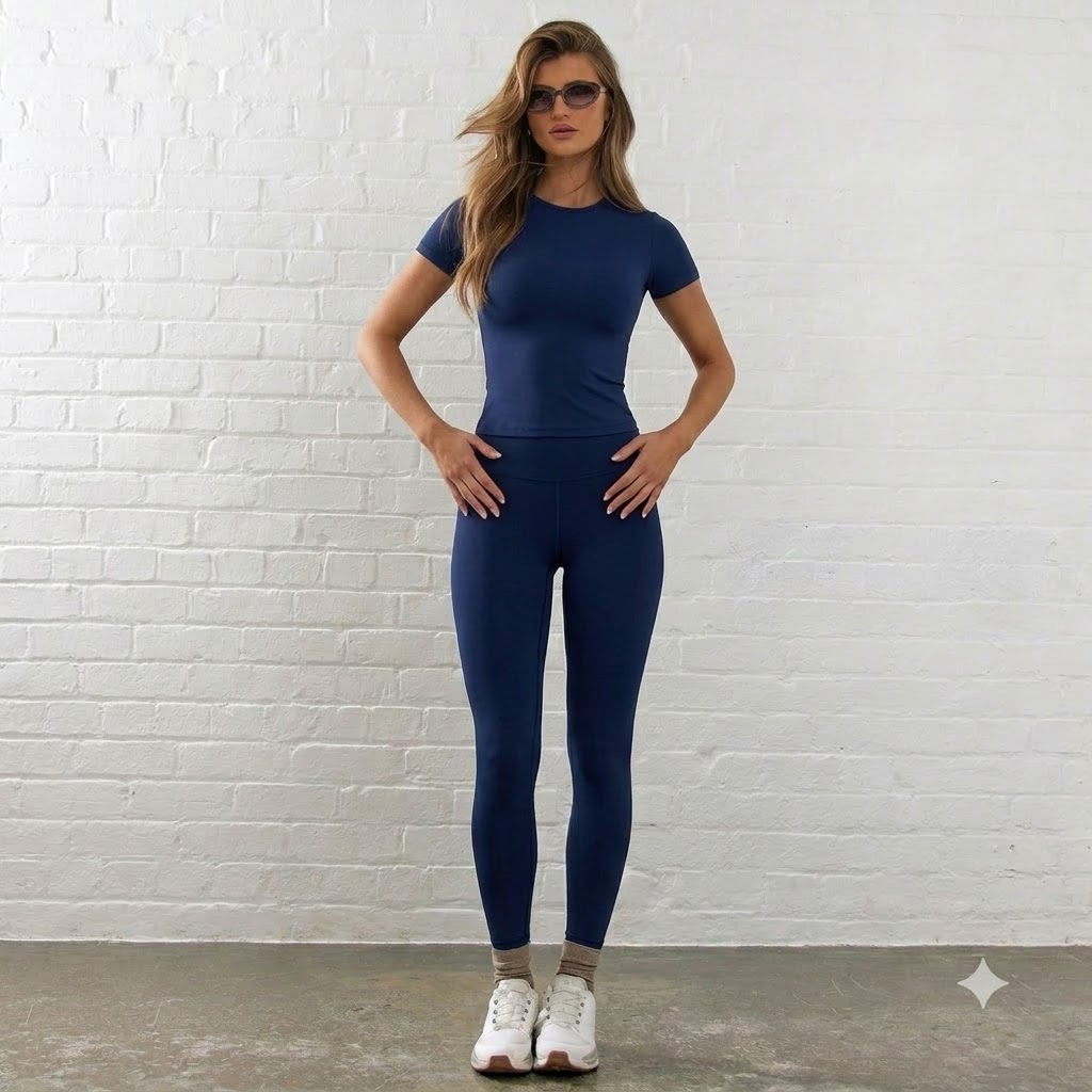 Conjunto De Academia Calça Legging e Camiseta Conjunto Fitness Feminino Zero transparencia