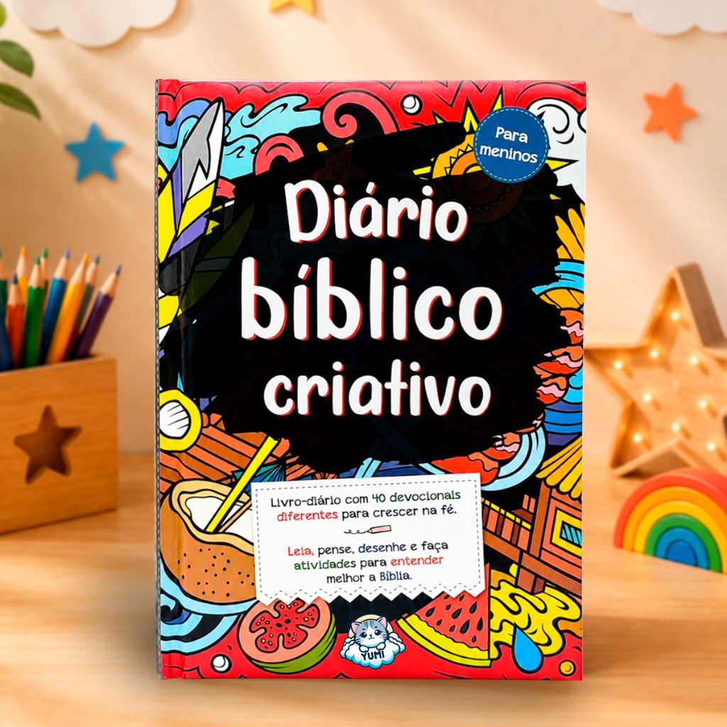 Livro Infantil Devocional Diário Bíblico Criativo | Atividades Educativas da Bíblia para Crianças