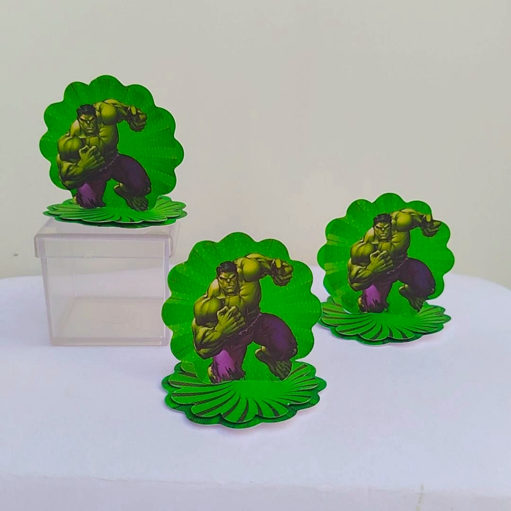 Kit Aplique 3D, 10, 20, 30 ou 40 und. Tag HULK Personalizada | Lembrancinhas | Festa infantil | Aniversário