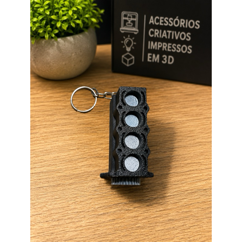 CHAVEIRO MINI MOTOR MOTOR PERSONALIZADO BLOCO FIDGET MECÂNICO OFICINA BRINDE