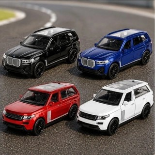 Carrinho De Metal Carrinho Fricção Abre As Portas BMW X5 X6 X7 SUV Range Rover Evoque Esportivos Miniatura Metal Coleção