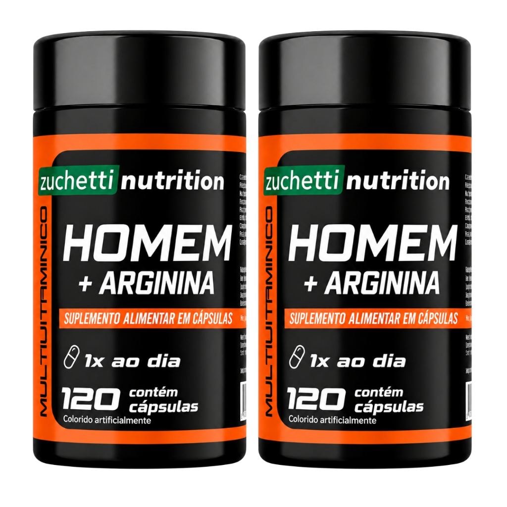 2 Potes Multivitaminico Para Homem 240 Capsulas Polivitaminico az homem zuchetti nutrition