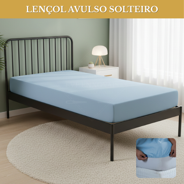 Lencol De Solteiro Premium Avulso 400 Fios Micropercal Com Elastico Em Toda Volta Toque Suave Acetinado E Macio
