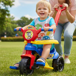 Motoca Infantil para Passeio Triciclo Completo Reforçado Pedal Apoio Empurrador Velotrol QUEEN SHOP