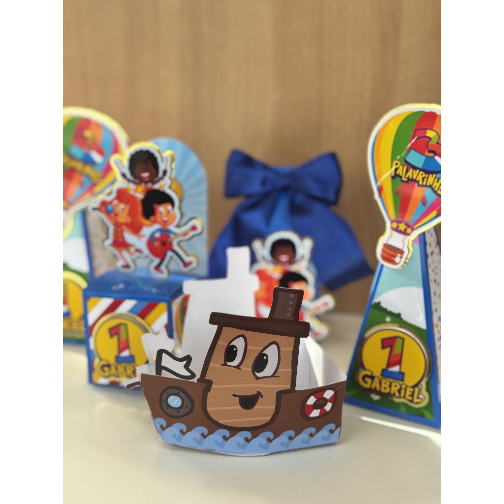 Kit Festa 3 palavrinhas Caixa Personalizada - Kit - Caixa - Lembrancinha - Aniversário