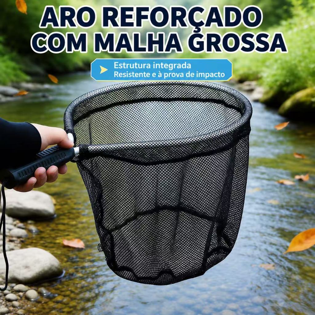 Passaguá Pesca Redondo Peixe Rede Aluminio Cabo Grande