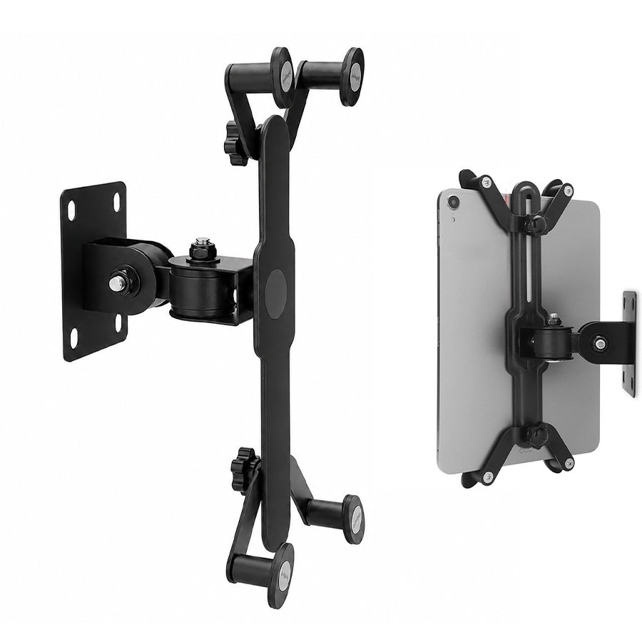 Suporte Universal De Parede Para Tablet E Celular Com Braço Articulado E Ajuste Giratório Resistente E Ajustável preto