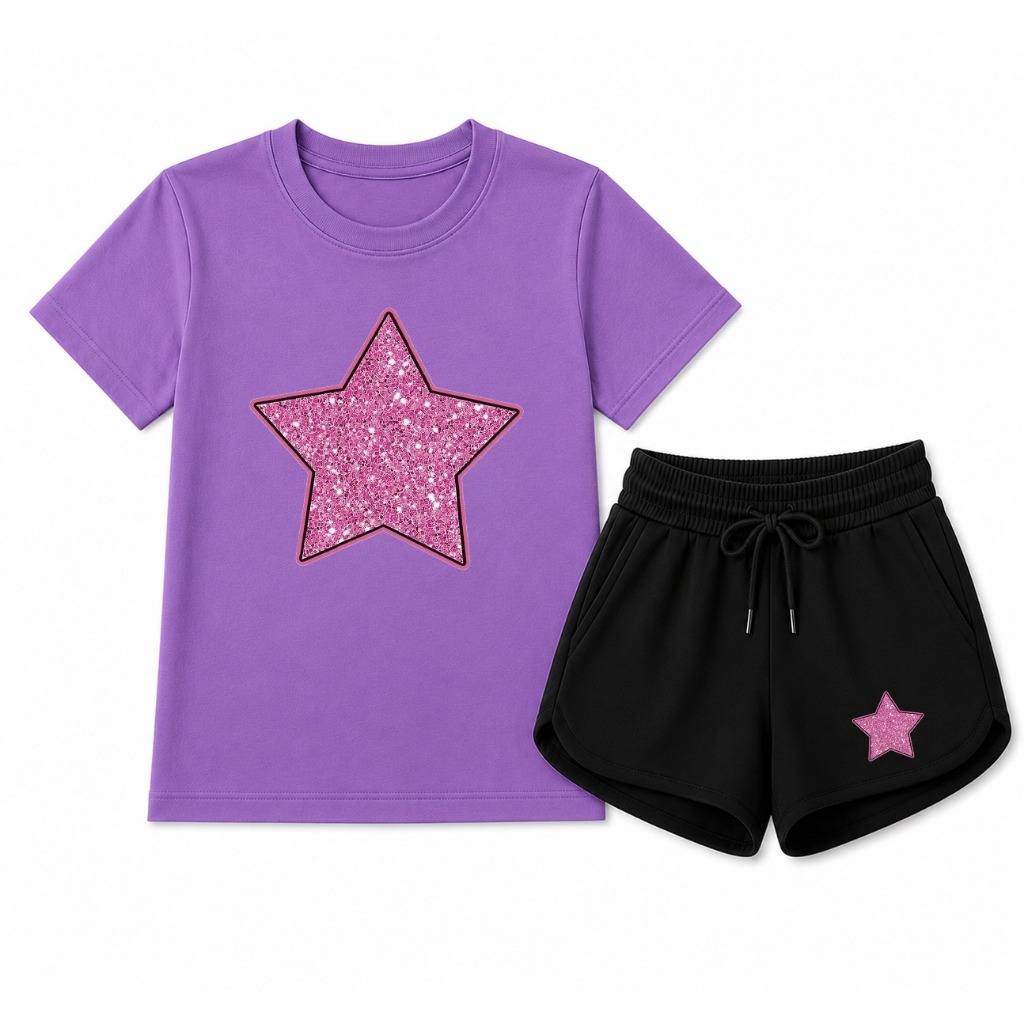 Conjunto Infantil Moda Menina Camiseta e Short Conforto e Estilo