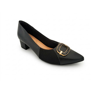 USAFLEX SCARPIN COM NEOPRENE LATERAL SALTO BLOCO BAIXO COR PRETO