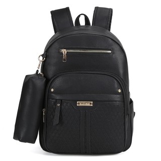 Bolsa De Mochila Feminina Com Estojo De Costas Em Couro Sintético