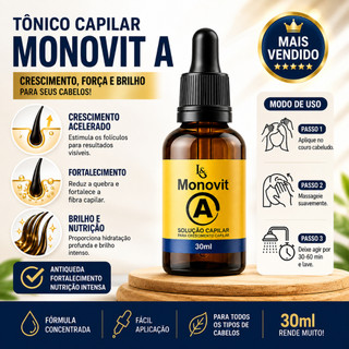 Tônico Capilar Monovit A 30ml Crescimento Cabelo Fortalecimento Antiqueda Tratamento Capilar