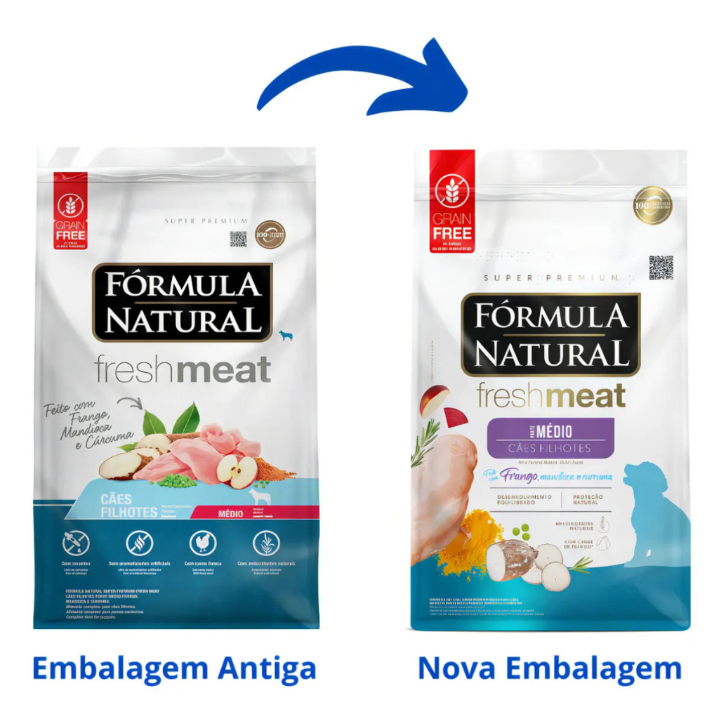 Ração Seca Fórmula Natural Cães Filhotes Médios Fresh Meat Frango 12kg — imagem 2 de 2