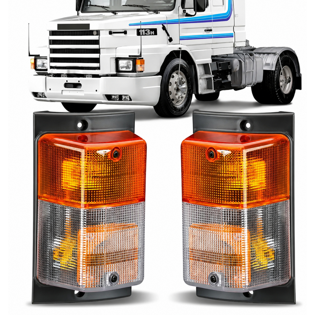Lanterna Seta Pisca Compatível Com Scania T R 112 113 143 Bicolor Âmbar Cristal