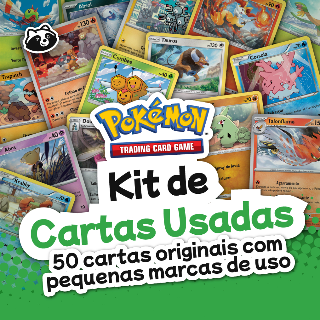 50 Cartas Pokémon ORIGINAIS - Cartas Usadas com Marcas de Uso - ORIGINAIS COPAG