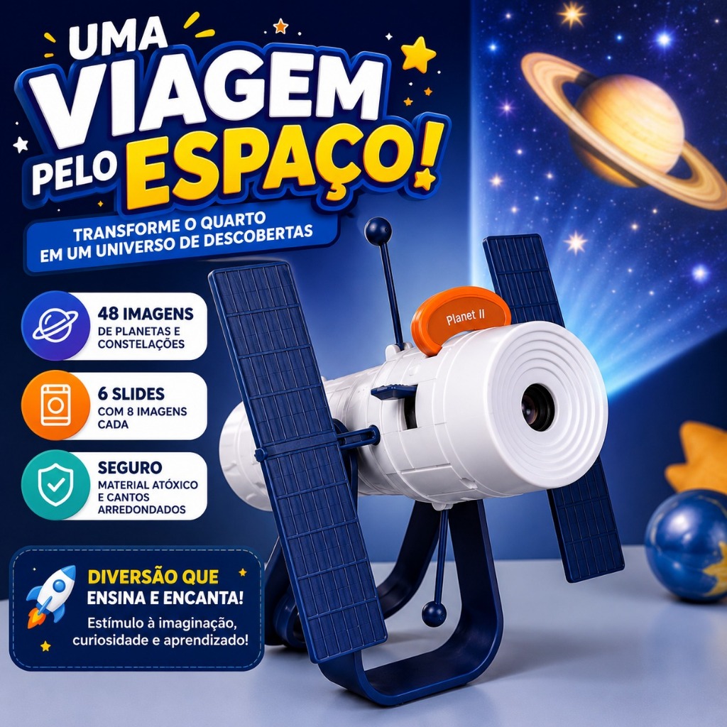 Projetor Satélite Projeção Aprendizado Constelações Planetas Luz Noturna Lanterna Astronomia Espaço