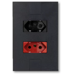 Tomada Dupla 1 Vermelha 20a + 1 Preta 20a Pluzie Preto Fosco