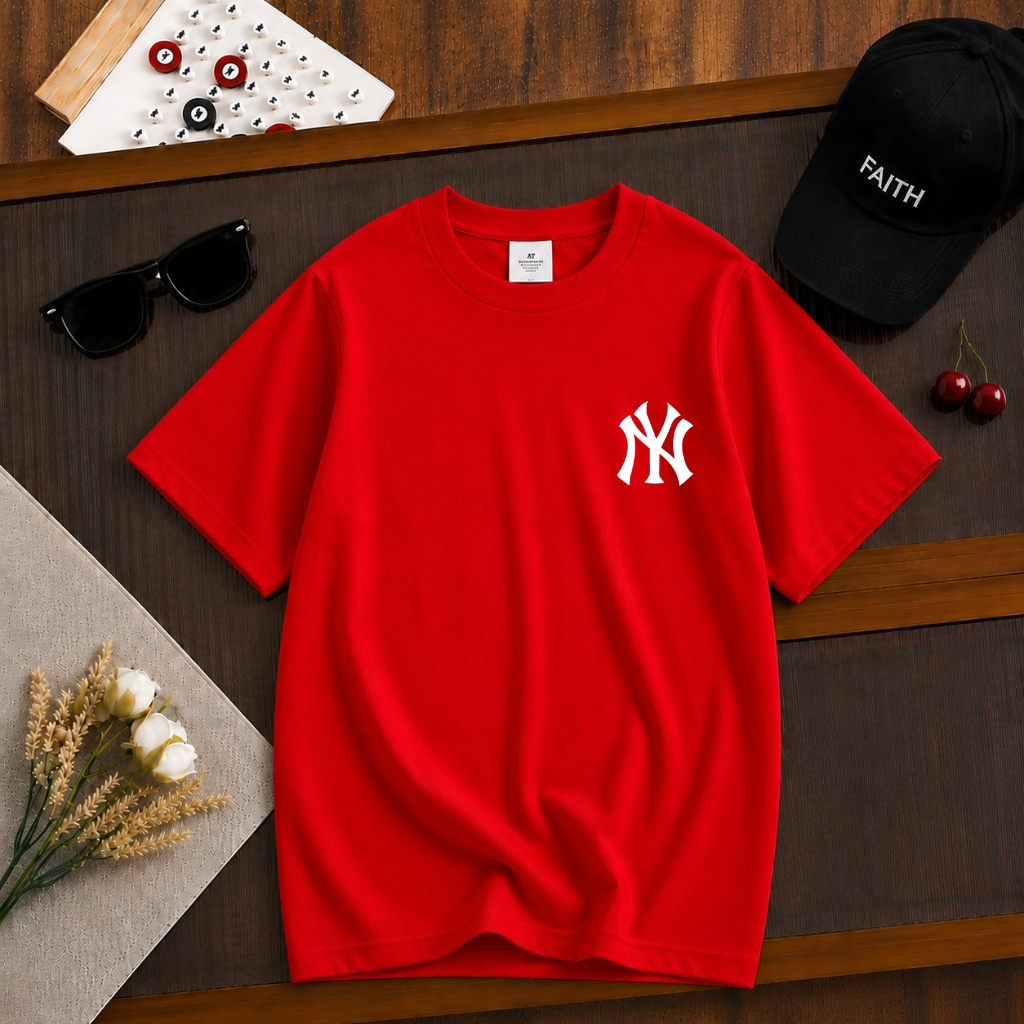 Camiseta Infantil Menino 100% Algodão Estampada NY T-Shirt Masculina Juvenil Casual Streetwear Moderna