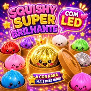 Squishy Dumpling 9CM Caixa Surpresa Colorido com Cestinha Pãozinho Antiestresse Cor Aleatória