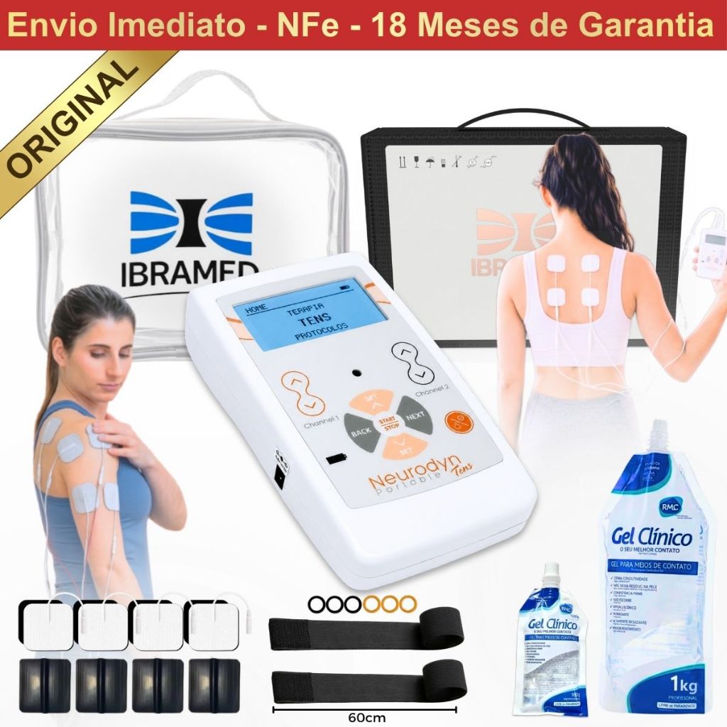 Neurodyn Portable Tens Burst Ibramed - Aparelho Portátil de Fisioterapia 2 Canais