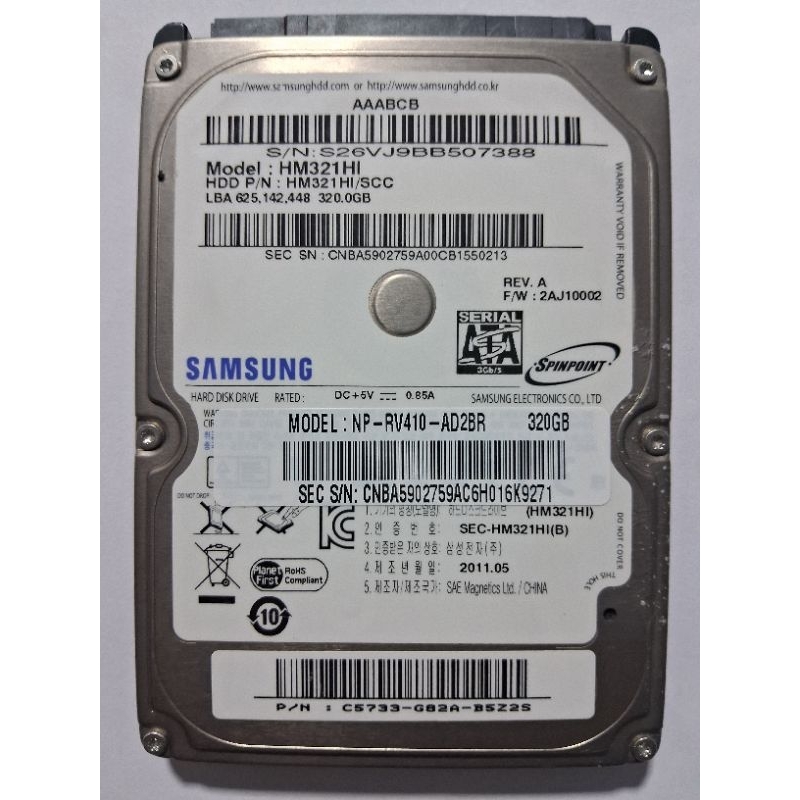 HD 320GB Samsung HM321HI 2.5 Sata Notebook Pc