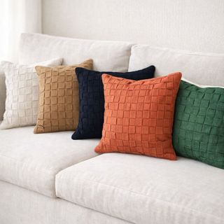 Capa De almofada Fita Algodão Decoração Bohochic Trama Natural rústica 42CM X 42CM Top