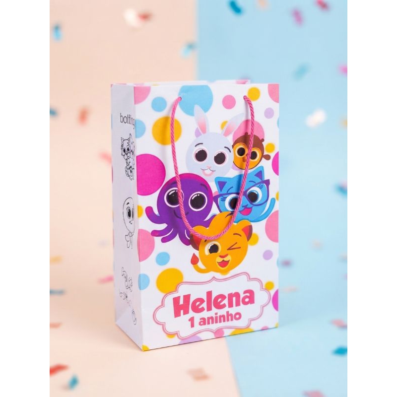 Sacolinhas Personalizadas  Bolofofos - lembrancinhas  Pegue e Monte , kits festas