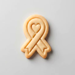 Cortador e Carimbo de Biscoito Laço Coração Outubro Rosa - M1 - Carimbo Marcador Pasta Americana