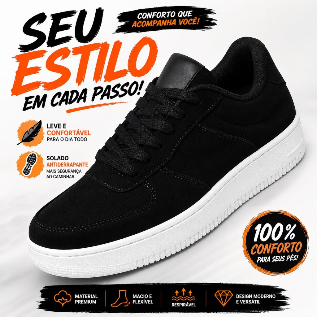 Tênis Streetwear Masculino e Feminino Camurça Confortável De Academia e Corrida Do 34 ao 43 Promoção