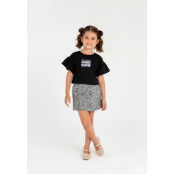 Conjunto Blusa e Short-Saia Infantil para Menina Guloseima