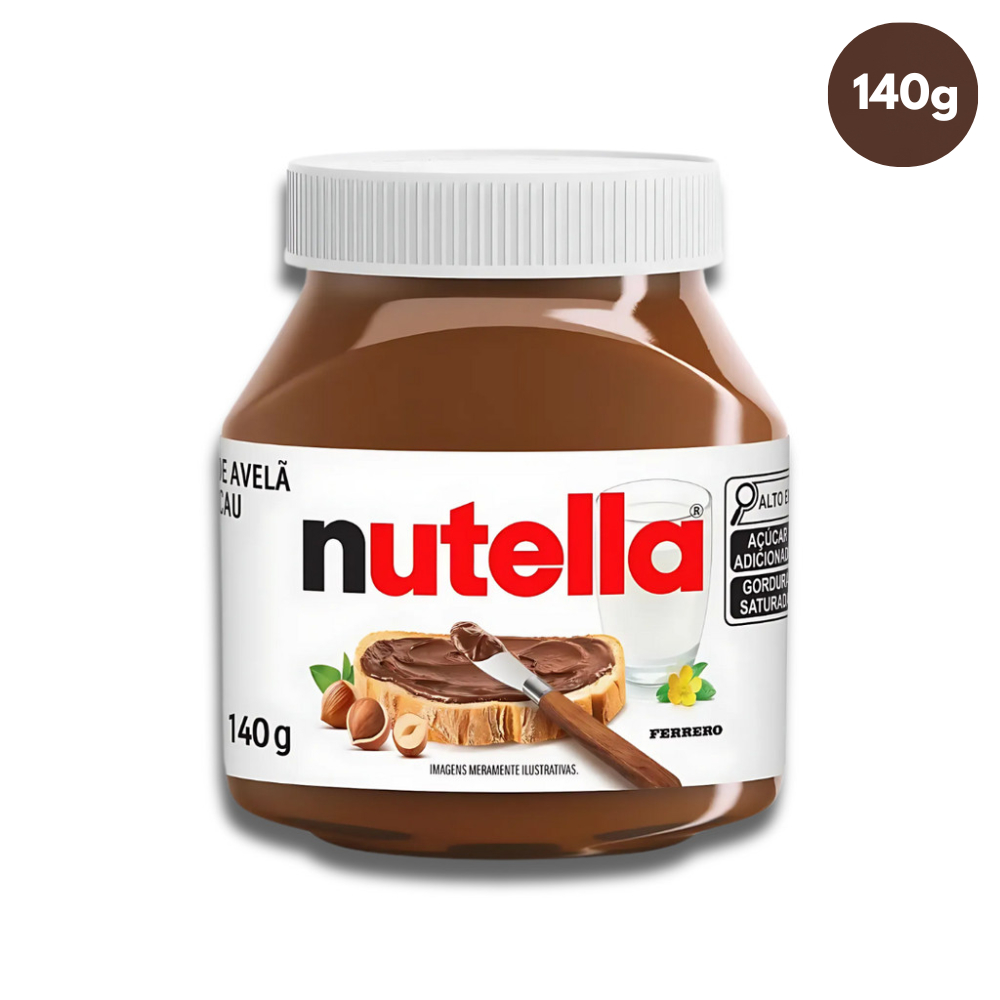 Nutella Creme De Avelã Com Cacau Pote Pequeno 140g Chocolate Cremoso Saboroso Pão Torrada Sobremesa Recheio Ferrero