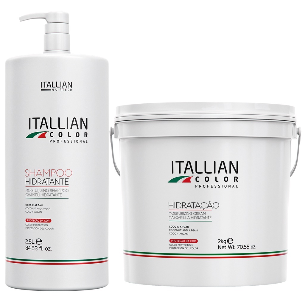 Kit Shampoo De 2,5 Lts e Hidratação 2 kg Itallian Color