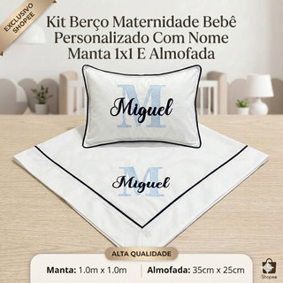 Cobre Leito Maternidade Personalizado Com Nome Bebê - Percal 100% Algodão -  Manta Menino Menina
