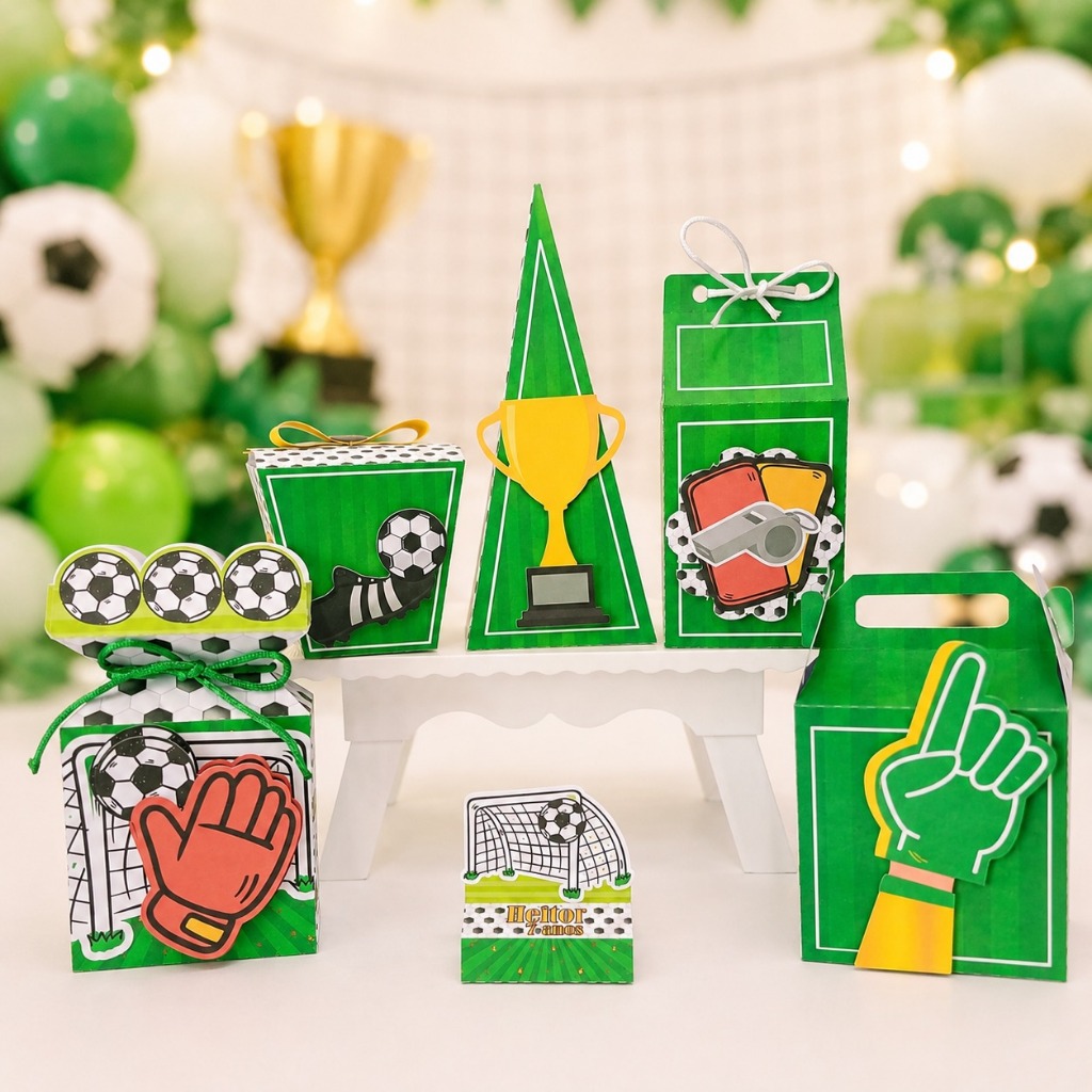 Kit Personalizada Festa Infantil FUTEBOL VERDE E AMARELO Copa