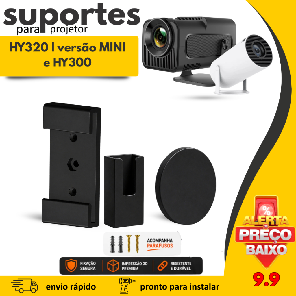 Suporte de Teto e Parede e  tripe Para Projetor Magcubic HY320  e mini Hy 320 e  HY300 Fixação Segura Encaixe Perfeito