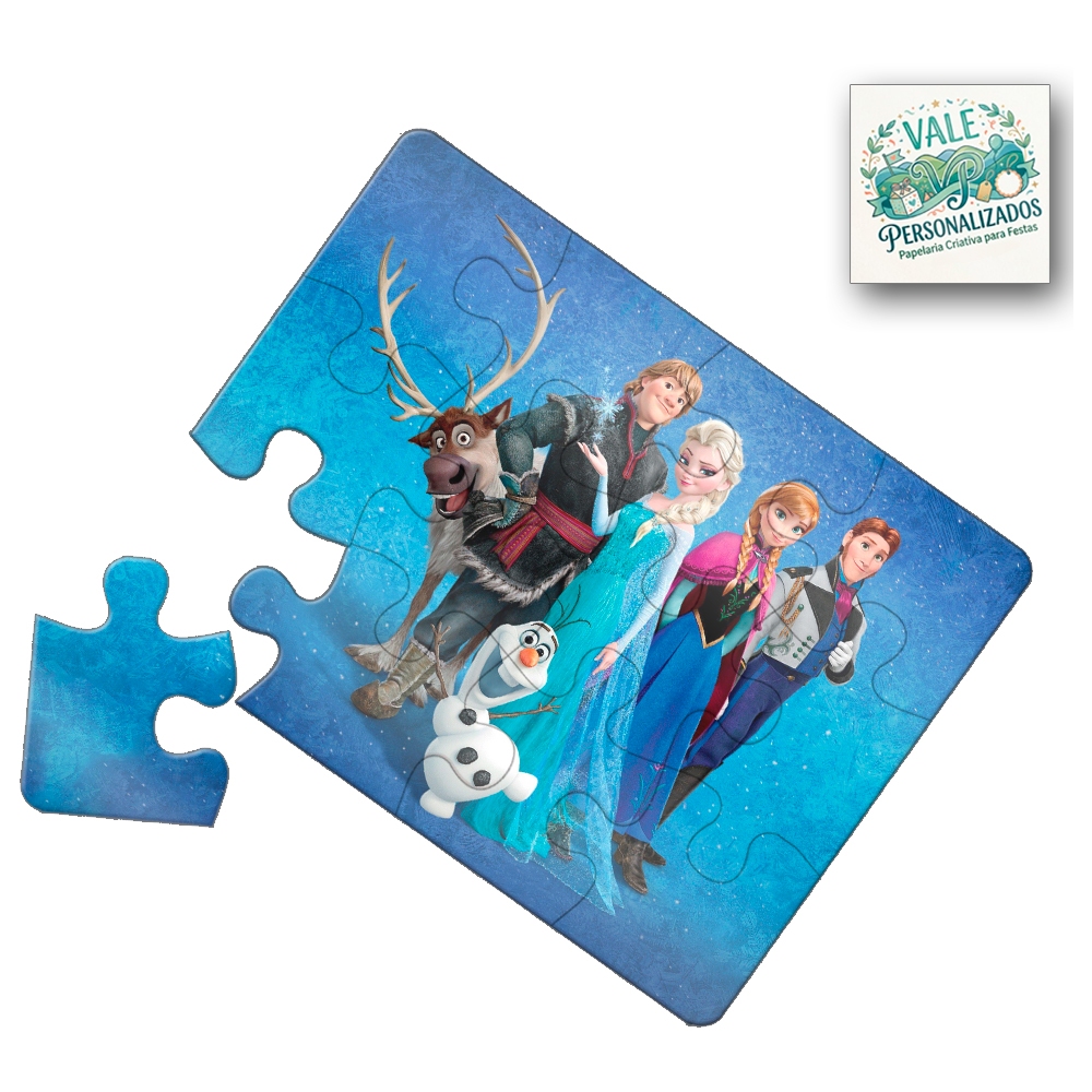 Kit 10 Quebra Cabeça Tema Frozen 12 Peças Lembrancinha Festa Infantil Envio