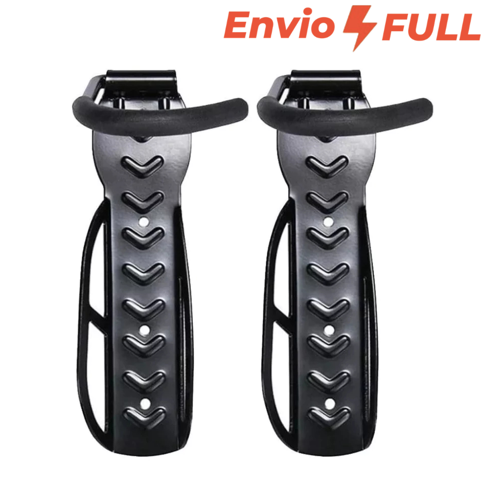 KIT COM 2 Suportes Parede Vertical Gancho Pendurar P/ Bicicleta Pro Cor Preto 2 UNIDADES