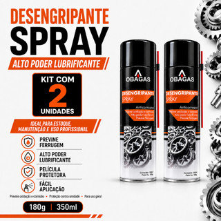 KIT 2 Desengripante Lubrificante Anticorrosivo 180g 350ml